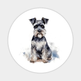 Miniature Schnauzer Watercolor Style Magnet